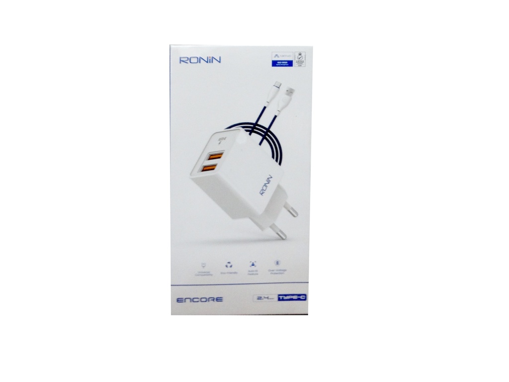 [C1C2T1RN-1] Type-C Charger With 1 Extra USB Port Ronin R-615