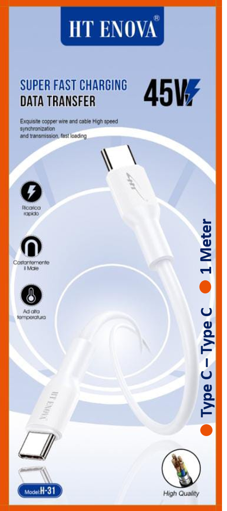 Type-C to Type-C Data Cable HT ENOVA H31 (1M)