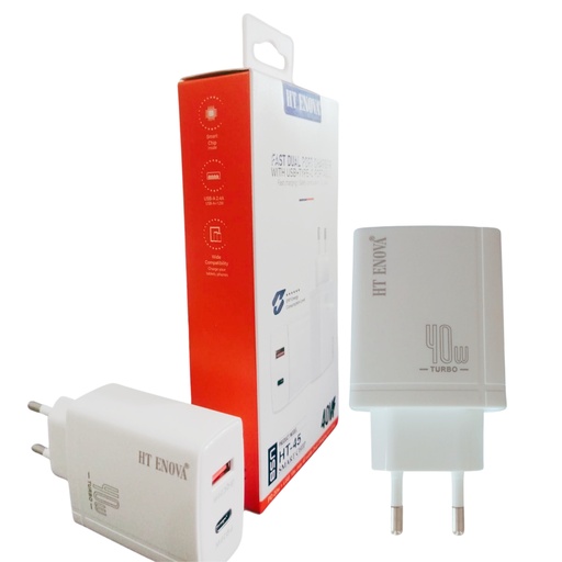 [C1A2T.S2HT45] USB + Type C Adaptor 40 Watt HT ENOVA HT45